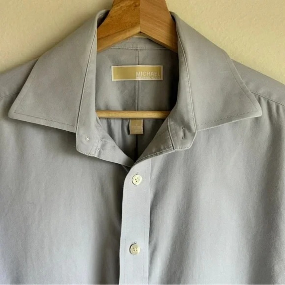 Michael Kors I Large Light Blue‎ Gray Dress Shirt I Button Up, Collar I Size L - Picture 2 of 10